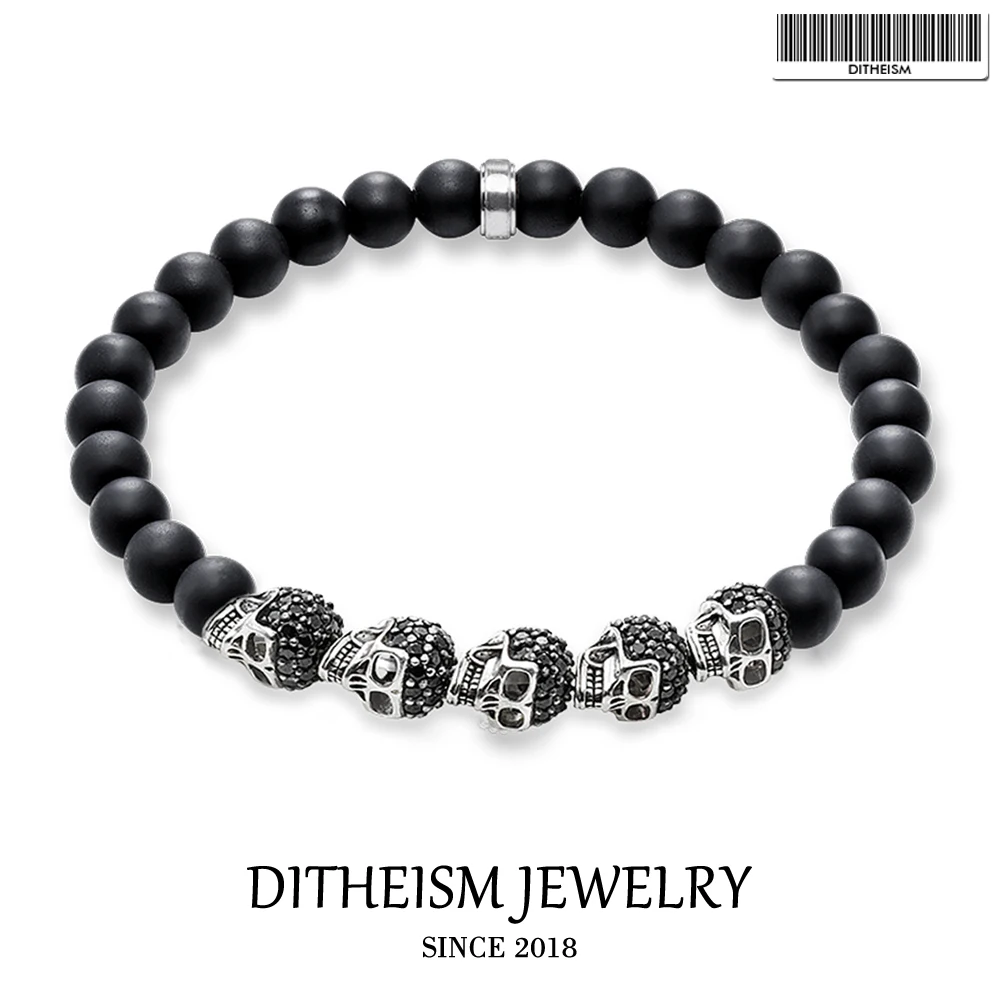 Charm Bracelets with Black Skulls Beads, 2018 New Silver Fashion Jewelry Trendy Gift for Men Boy Women Girls
Charm Bracelets with Black Skulls Beads, 2018 New Silver Fashion Jewelry Trendy Gift for Men Boy Women Girls