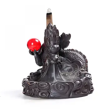 Ceramic Backflow Incense Burner Home Decor Dragon Incense Holder Censer With Crystal Ball Smoke Waterfall Aromatherapy Censer
Ceramic Backflow Incense Burner Home Decor Dragon Incense Holder Censer With Crystal Ball Smoke Waterfall Aromatherapy Censer