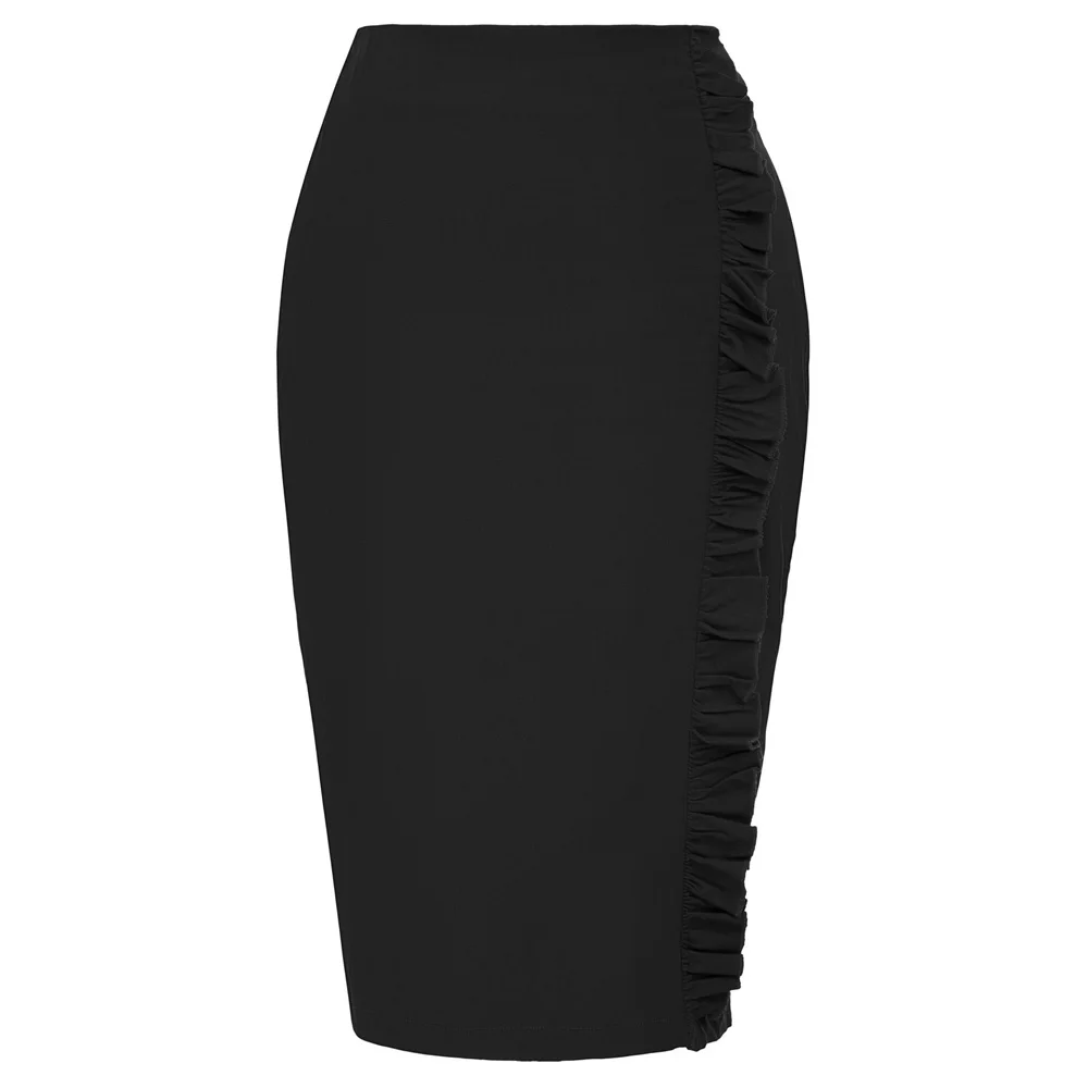 KK office skirts Womens pure color knee length ruffle Shirred Detail High Stretch Hips-Wrapped Bodycon Pencil Skirt jupe femme
KK office skirts Womens pure color knee length ruffle Shirred Detail High Stretch Hips-Wrapped Bodycon Pencil Skirt jupe femme