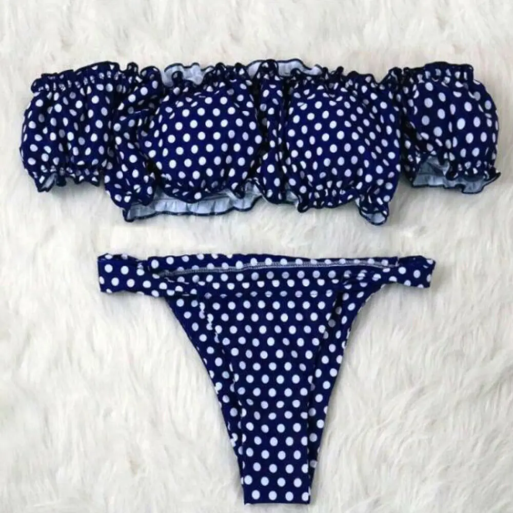 Womens Push up Padded One Piece Summer Polka Dot Off Shuolder Swimwear Bikini Bathing Suit Swimsuit
Womens Push up Padded One Piece Summer Polka Dot Off Shuolder Swimwear Bikini Bathing Suit Swimsuit