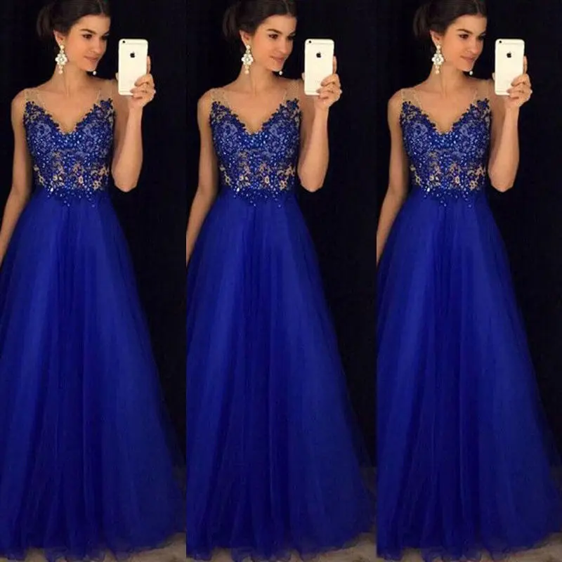 Women Formal Lace Blue Dresses Ladies Sleeveless Bridesmaid Long Party Ball Prom Gown Mesh Dress Female Slim Elegant Dress
Women Formal Lace Blue Dresses Ladies Sleeveless Bridesmaid Long Party Ball Prom Gown Mesh Dress Female Slim Elegant Dress