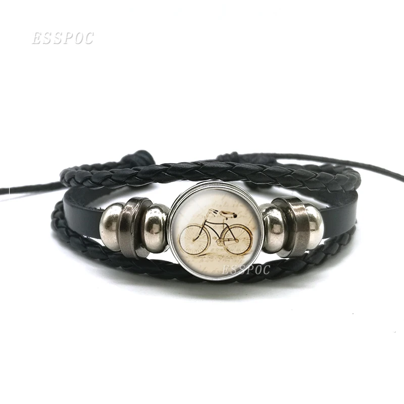Steampunk Retro Bicycle Black Bangle , DIY Glass Cabochon Braided Jewelry Leather Bracelet Men Women Gifts
Steampunk Retro Bicycle Black Bangle , DIY Glass Cabochon Braided Jewelry Leather Bracelet Men Women Gifts
