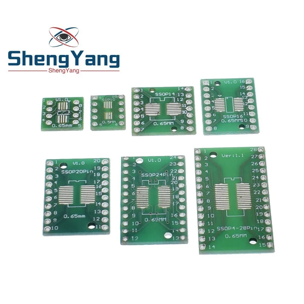 ShengYang 7pcs=7value*1pcs PCB Board Kit SMD Turn To DIP SOP MSOP SSOP TSSOP SOT23 8 10 14 16 20 24 28 SMT To DIP
ShengYang 7pcs=7value*1pcs PCB Board Kit SMD Turn To DIP SOP MSOP SSOP TSSOP SOT23 8 10 14 16 20 24 28 SMT To DIP