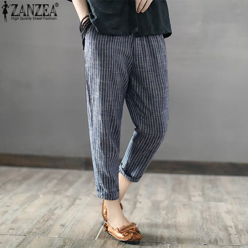 5XL ZANZEA 2019 Women Harem Pants Striped High Waist Long Casual Loose Trousers Pockets Work Femme Pantalon Streetwear Plus Size
5XL ZANZEA 2019 Women Harem Pants Striped High Waist Long Casual Loose Trousers Pockets Work Femme Pantalon Streetwear Plus Size