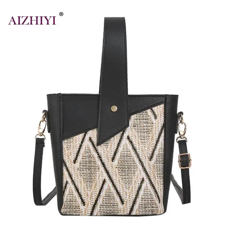 Female Fashion Vintage Woven Straw Casual Crossbody Shoulder Bucket Women Summer Beach Messenger Top-handle Handbags 2019 New
Female Fashion Vintage Woven Straw Casual Crossbody Shoulder Bucket Women Summer Beach Messenger Top-handle Handbags 2019 New