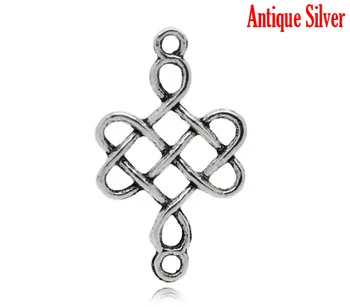 Lovely Silver Color Chinese Knot Connectors Findings 31x18mm(1"-1/4"), sold per lot of 50 (B16924)
Lovely Silver Color Chinese Knot Connectors Findings 31x18mm(1"-1/4"), sold per lot of 50 (B16924)