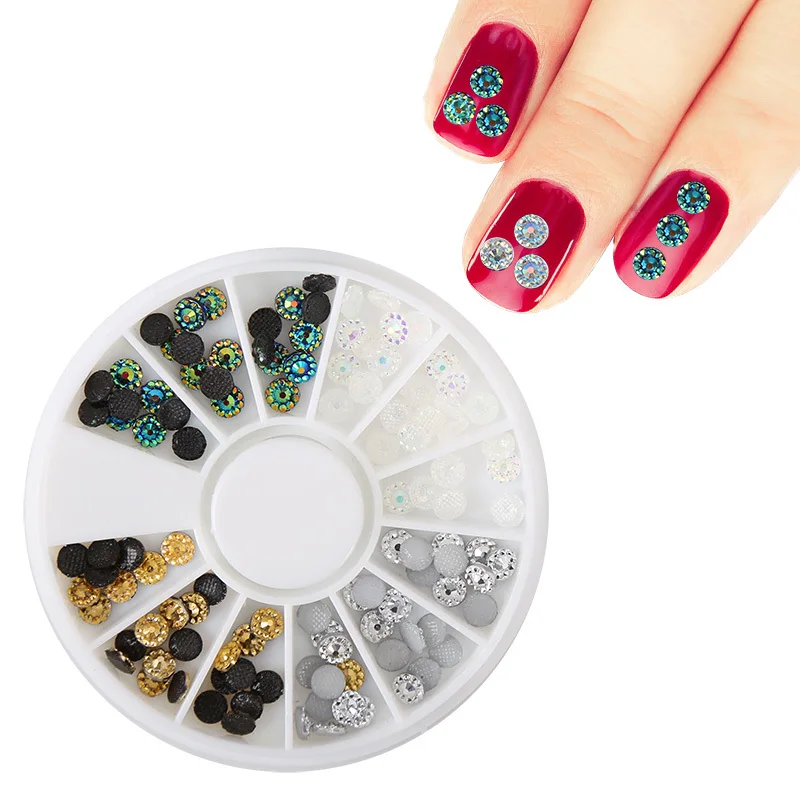 3D Nail Art Mixed Color Design Resin Diy Nail Studs Glitter Wheel Rhinestones Decorations For Charms Nails ZP263 
3D Nail Art Mixed Color Design Resin Diy Nail Studs Glitter Wheel Rhinestones Decorations For Charms Nails ZP263