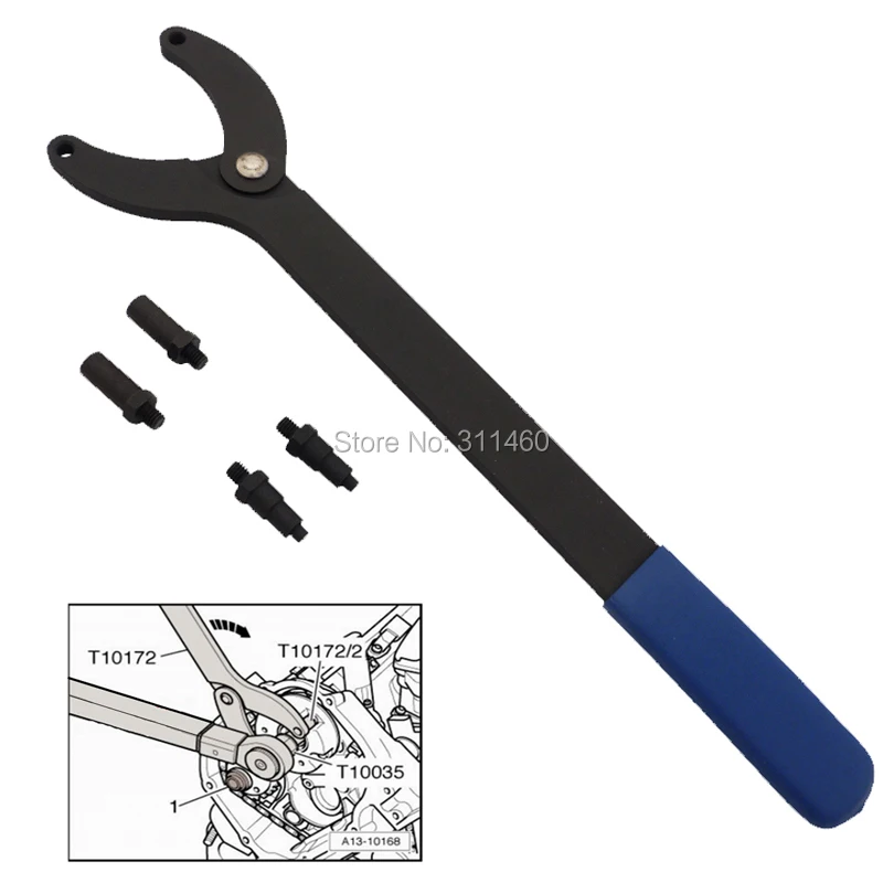 VAG Timing Belt Tool Camshaft Pulley Holder Adjustment Wrench for VW Audi Golf 3036 T10172 Oil Pump Gear Spanner Car Repair Kit
VAG Timing Belt Tool Camshaft Pulley Holder Adjustment Wrench for VW Audi Golf 3036 T10172 Oil Pump Gear Spanner Car Repair Kit