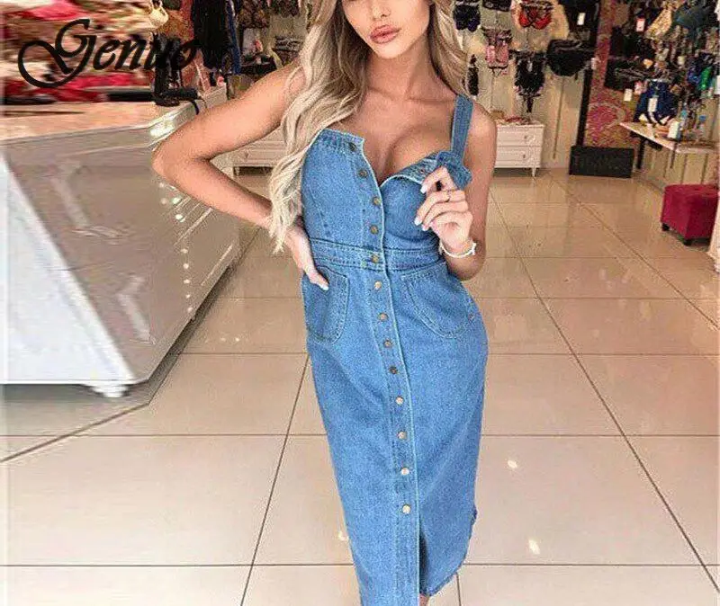 2019 Summer Autumn Women Denim Dress Sundress Sarafan Overalls Dress Vintage Blue Sexy Bodycon Female Jeans Dress
2019 Summer Autumn Women Denim Dress Sundress Sarafan Overalls Dress Vintage Blue Sexy Bodycon Female Jeans Dress