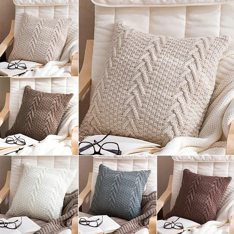 45*45cm Beige/Dark Coffee/Light Coffee /Gray/White Knitted Pillowcase Nordic Back Cushions Cover Solid Grid Warm Pillow Covers
45*45cm Beige/Dark Coffee/Light Coffee /Gray/White Knitted Pillowcase Nordic Back Cushions Cover Solid Grid Warm Pillow Covers