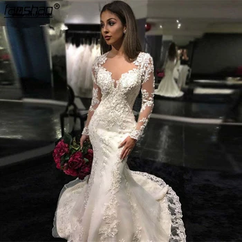 Vintage Lace Long Sleeves Mermaid Wedding Dresses 2019 Saudi Arabic Lace Appliques Pearls Beaded Bridal Gowns Vestides de novia
Vintage Lace Long Sleeves Mermaid Wedding Dresses 2019 Saudi Arabic Lace Appliques Pearls Beaded Bridal Gowns Vestides de novia