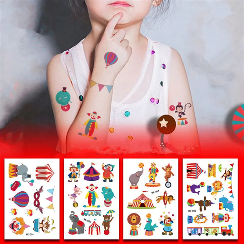 10pcs Circus Carnival Tattoo Stickers DIY Children's Cartoon Animal Tattoo Birthday Party Decoration Kids Bachelorette Party-S
10pcs Circus Carnival Tattoo Stickers DIY Children's Cartoon Animal Tattoo Birthday Party Decoration Kids Bachelorette Party-S