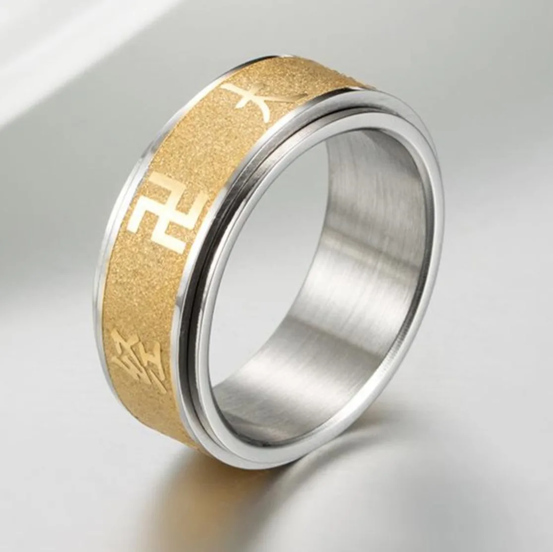 Classic Swastika Symbol Men Sterling Peace Ring Cross Gold Rings Stainless Steel Silver Spinner Rotating Ring Men Anel Masculino
Classic Swastika Symbol Men Sterling Peace Ring Cross Gold Rings Stainless Steel Silver Spinner Rotating Ring Men Anel Masculino