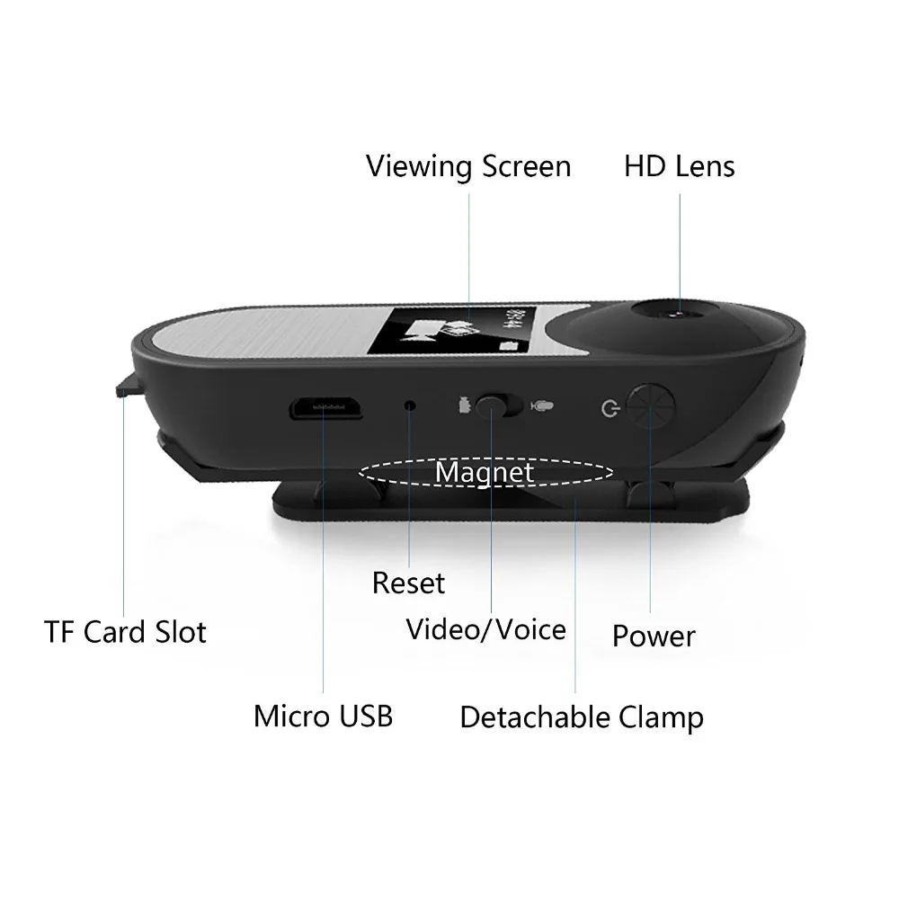 

1080P HD Mini Camera Camcorder Recording Pen With Viewing Screen Clip Voice Video Recorder DVR For Lectures Body Cam Sports DV