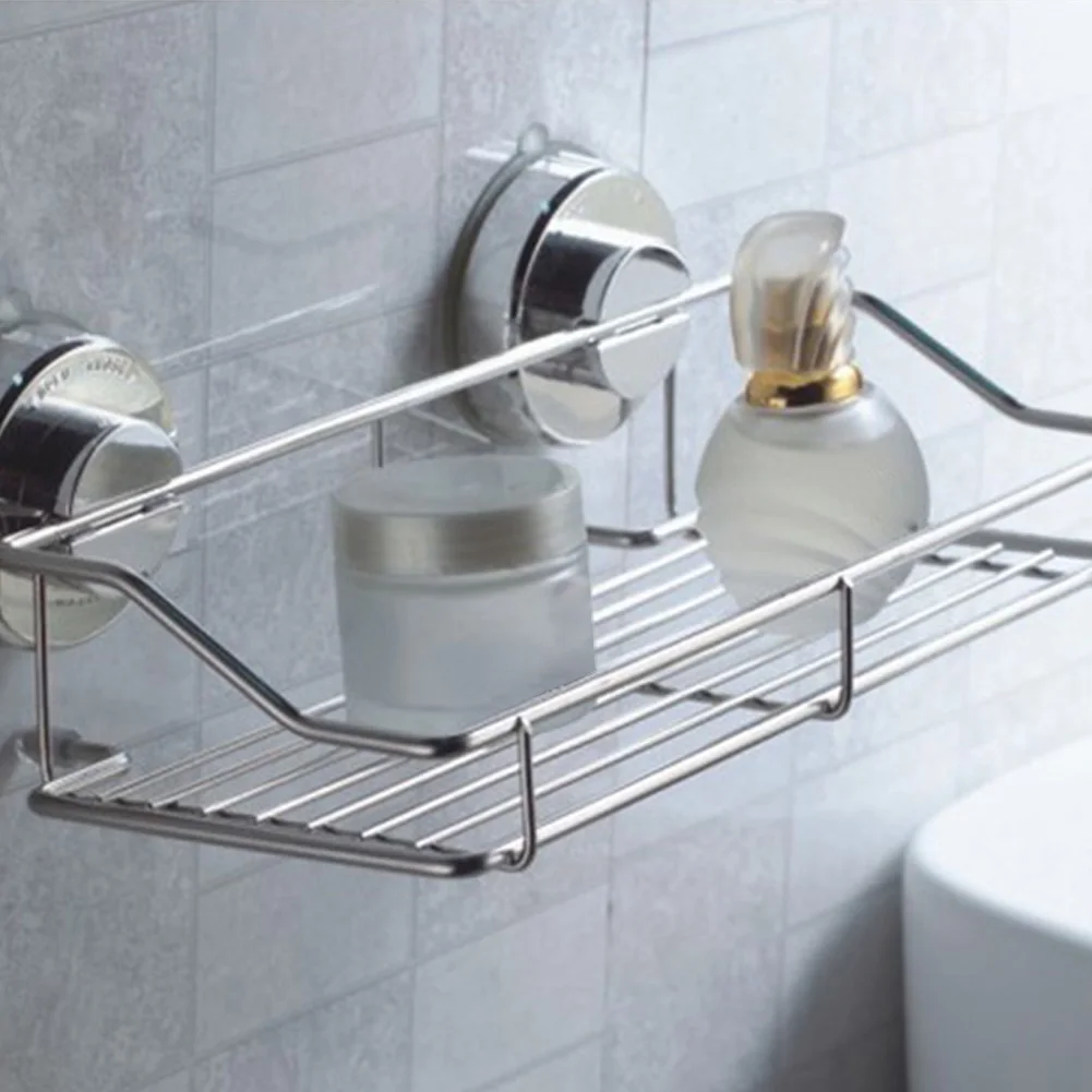 Stainless Steal Bathroom Suction Cup Corner Basket Bath Shower Caddy Storage Shelf Stand Holder Organizer Accessories | Обустройство