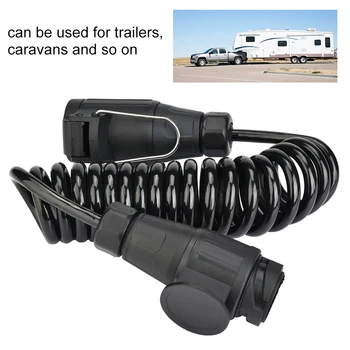 Europe Style 13-Pin Trailer Plug Wiring Spring Cable Connector Adapter for Trailer Caravan to power trailer / caravan lights
Europe Style 13-Pin Trailer Plug Wiring Spring Cable Connector Adapter for Trailer Caravan to power trailer / caravan lights
