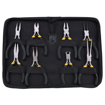 BIFI-8PCs Mini Pliers Set, Long Nose with Teeth, Flat Jaw, Round Curve Needle Diagonal Nose Wire End Cutting Cutter Linesman P 
BIFI-8PCs Mini Pliers Set, Long Nose with Teeth, Flat Jaw, Round Curve Needle Diagonal Nose Wire End Cutting Cutter Linesman P