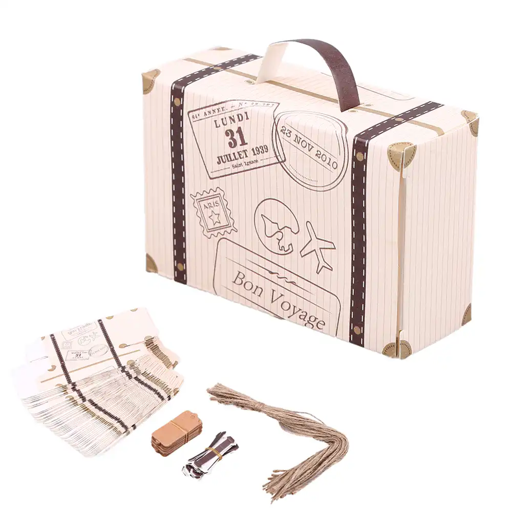 whism 50pcs kraft paper party favor gift boxes candy storage box