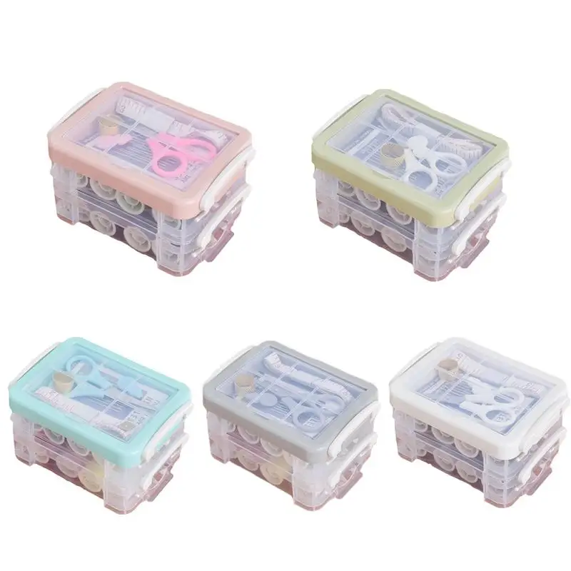 Double-layer Sewing Box Set Household Sewing Kit Hand Sewing Needle Storage Box Sewing Repair Tools Tiered Storage
Double-layer Sewing Box Set Household Sewing Kit Hand Sewing Needle Storage Box Sewing Repair Tools Tiered Storage