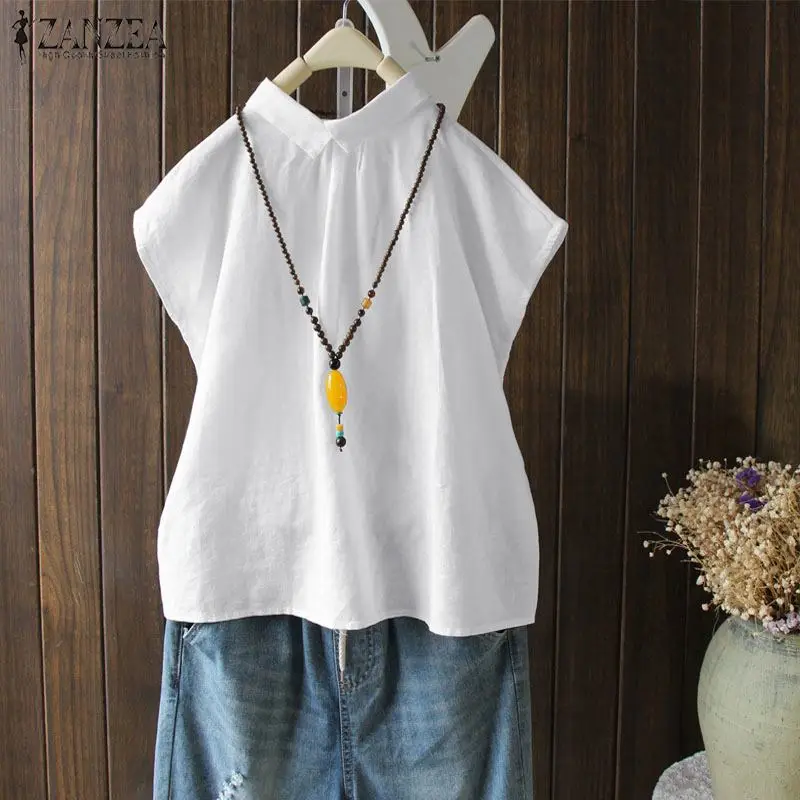 Women Blouse 2019 Summer Shirt ZANZEA Back Button Shirt Women Clothing Ladies Brief Solid Tops Vintage Cotton Blusas Plus Size
Women Blouse 2019 Summer Shirt ZANZEA Back Button Shirt Women Clothing Ladies Brief Solid Tops Vintage Cotton Blusas Plus Size