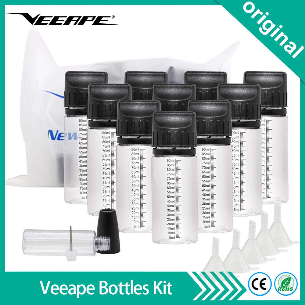 Original Veeape e juice Bottles Electronic Cigarette Dropper Bottle 15ml 60ml 100ml Refillable liquid bottle With Sticker
Original Veeape e juice Bottles Electronic Cigarette Dropper Bottle 15ml 60ml 100ml Refillable liquid bottle With Sticker