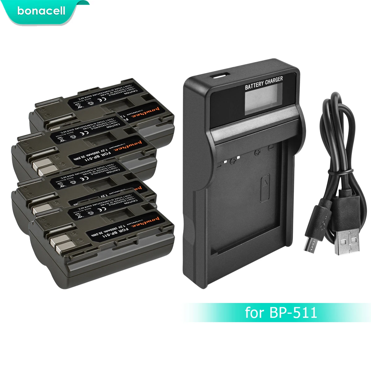 Bonacell 7.2V 2800mAh BP-511 BP-511A BP 511A Battery+Battery Charger For Canon EOS 40D 300D 5D 20D 30D 50D 10D G6 L10
Bonacell 7.2V 2800mAh BP-511 BP-511A BP 511A Battery+Battery Charger For Canon EOS 40D 300D 5D 20D 30D 50D 10D G6 L10