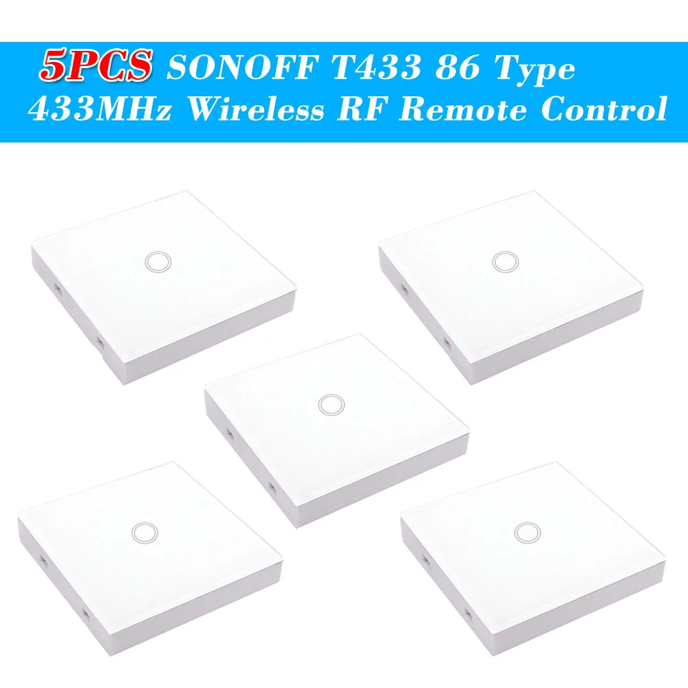SONOFF T433 86 Type Luxury Wall Touch Panel Sticky 433MHz Wireless RF Remote Control Transmitter Automation Modules 1 Gang
SONOFF T433 86 Type Luxury Wall Touch Panel Sticky 433MHz Wireless RF Remote Control Transmitter Automation Modules 1 Gang