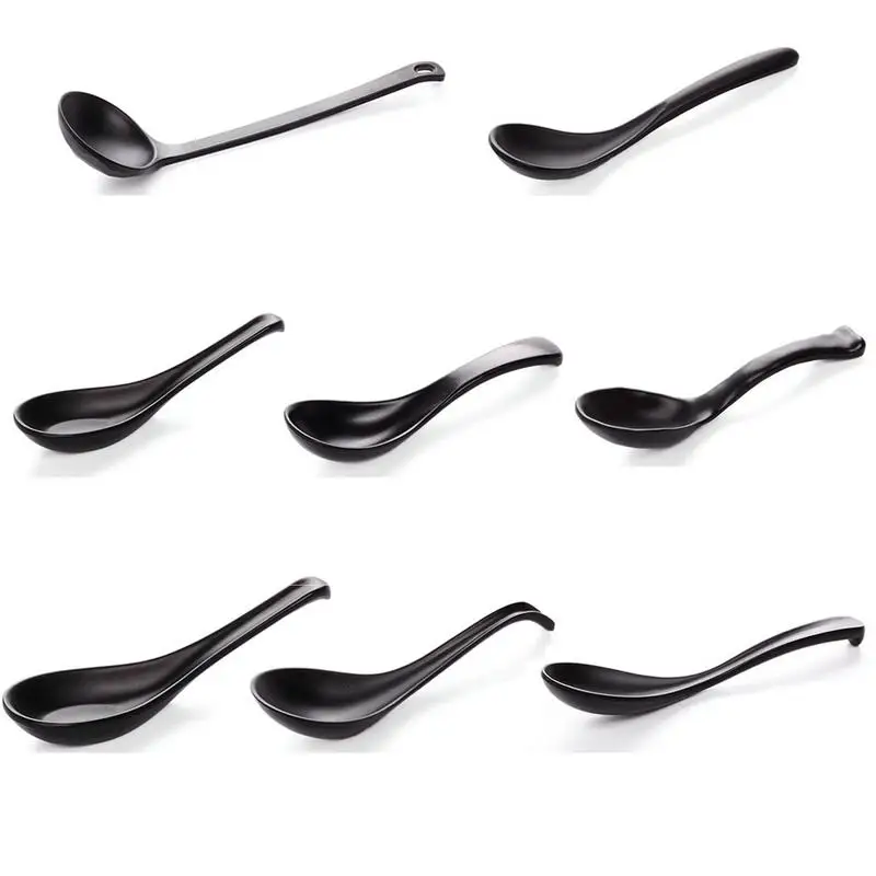 High Quality Soup Spoon Black Matte Ladle Spoon Plastic Japanese Style Melamine Tableware Anti-Fall Tortoise Shell Shaped Spoons
High Quality Soup Spoon Black Matte Ladle Spoon Plastic Japanese Style Melamine Tableware Anti-Fall Tortoise Shell Shaped Spoons