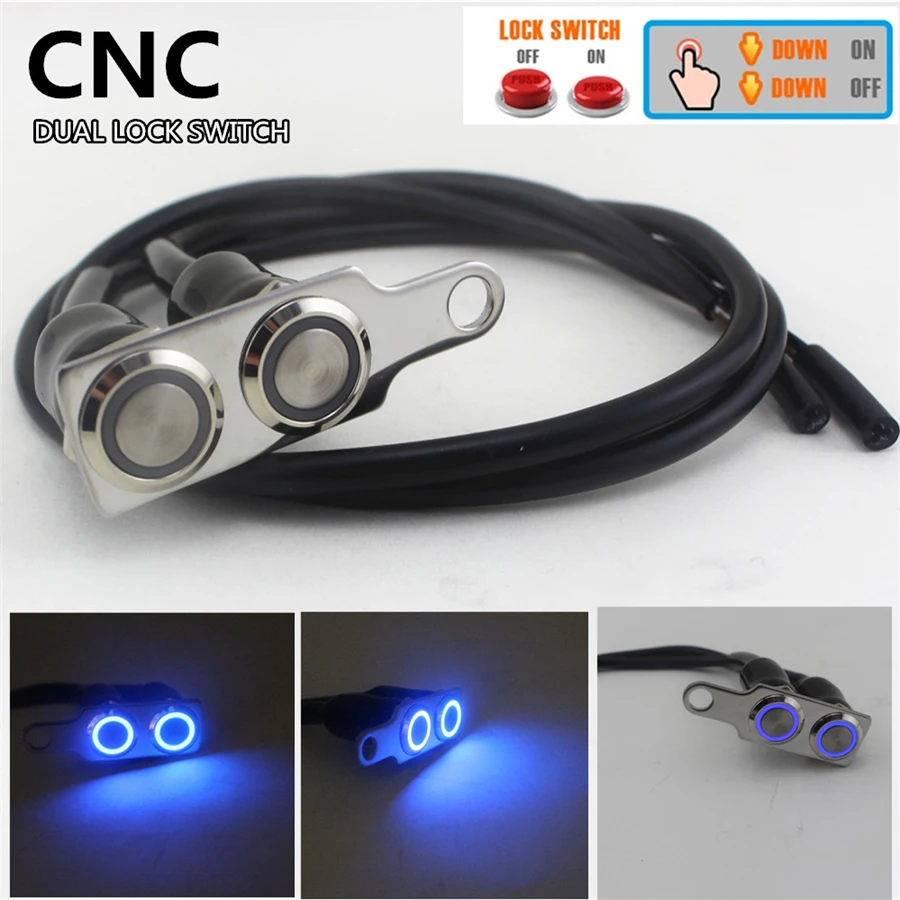 Universal Motorcycle Handlebar Switch Blue LED CNC Alloy for Motorcycle fog Light ON/OFF Dual Button Manual-return Lock Switch
Universal Motorcycle Handlebar Switch Blue LED CNC Alloy for Motorcycle fog Light ON/OFF Dual Button Manual-return Lock Switch