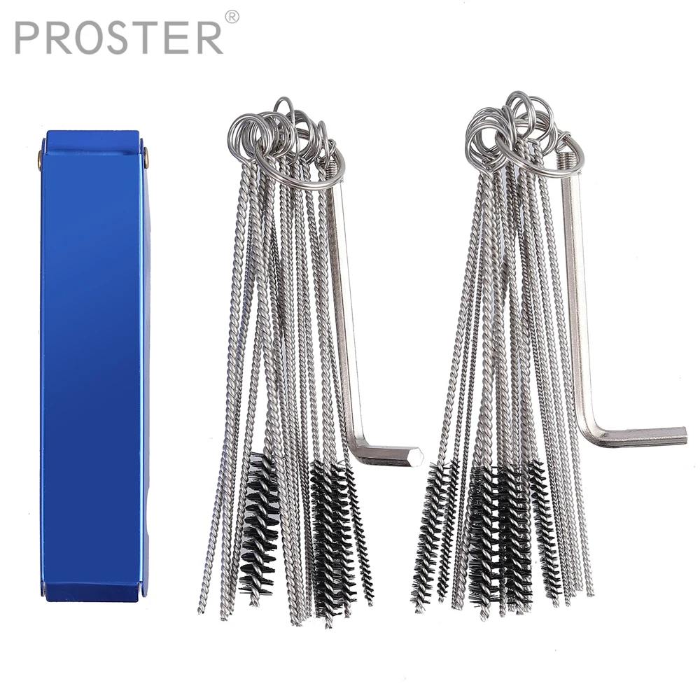 PROSTER Carburetor Carbon Jet Cleaner 13 Wire Torch Tip Cleaner Tool and 2 pcs of 10 Needles 5 Brushes Cleaning Tool Kit
PROSTER Carburetor Carbon Jet Cleaner 13 Wire Torch Tip Cleaner Tool and 2 pcs of 10 Needles 5 Brushes Cleaning Tool Kit