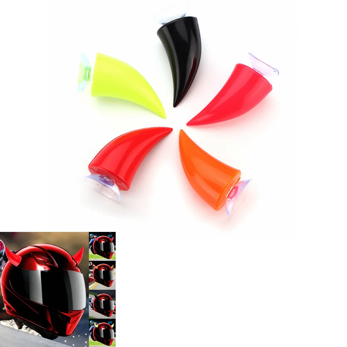 Multi-color Devil's Horn Angle Horns Helmet With Sucker Motorcycle Helmet Headwear Accessories Suction Cups Horns Decoration
Multi-color Devil's Horn Angle Horns Helmet With Sucker Motorcycle Helmet Headwear Accessories Suction Cups Horns Decoration