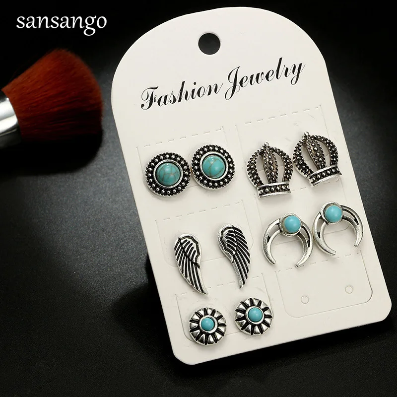 5 Pair Crown Angel Wings Shape Alloy Enamel Ear Stud For Women Lady Vintage Elegant Stud Earrings Famel Jewelry Wedding
5 Pair Crown Angel Wings Shape Alloy Enamel Ear Stud For Women Lady Vintage Elegant Stud Earrings Famel Jewelry Wedding