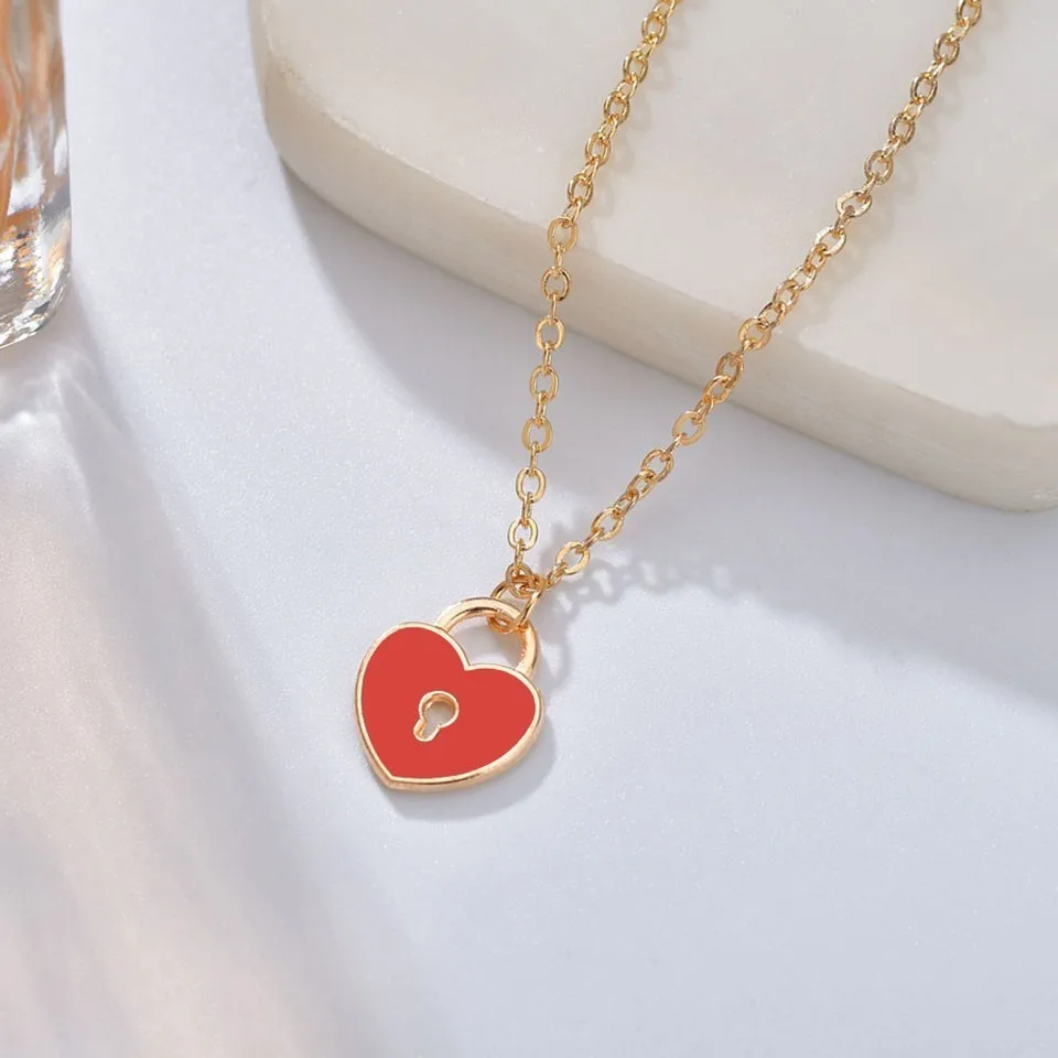 New Korean Women Heart Lock Pendants&Necklace Gifts For Girls Trendy Jewelry Handmade Wedding Jewelry Pendant Necklace
New Korean Women Heart Lock Pendants&Necklace Gifts For Girls Trendy Jewelry Handmade Wedding Jewelry Pendant Necklace