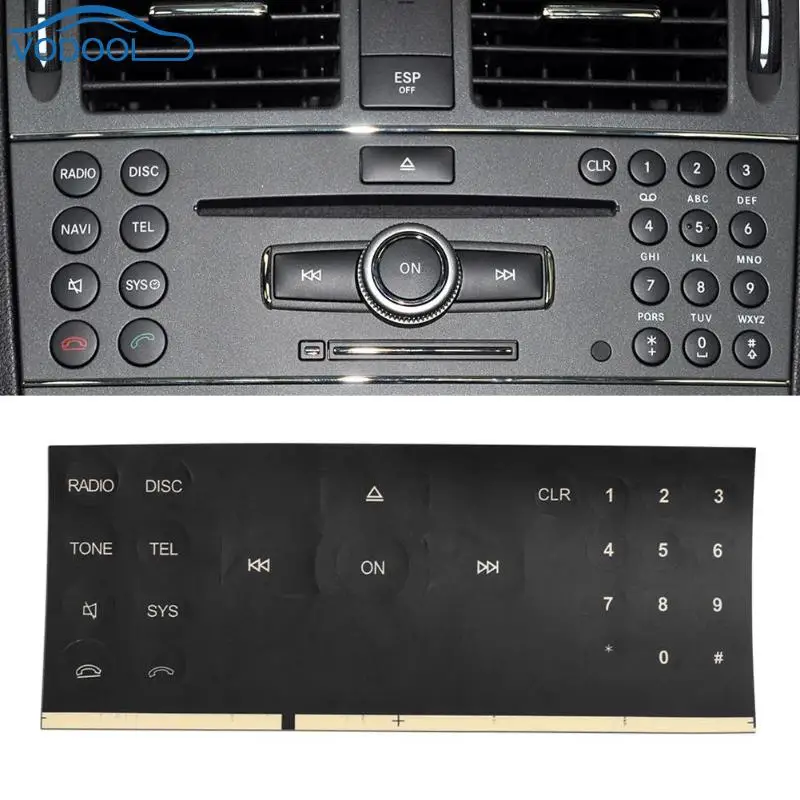 Radio Stereo Number Button Stickers Repair Decals Sticker Kit for Benz C/E/GLK/W Class 2007-2014
Radio Stereo Number Button Stickers Repair Decals Sticker Kit for Benz C/E/GLK/W Class 2007-2014