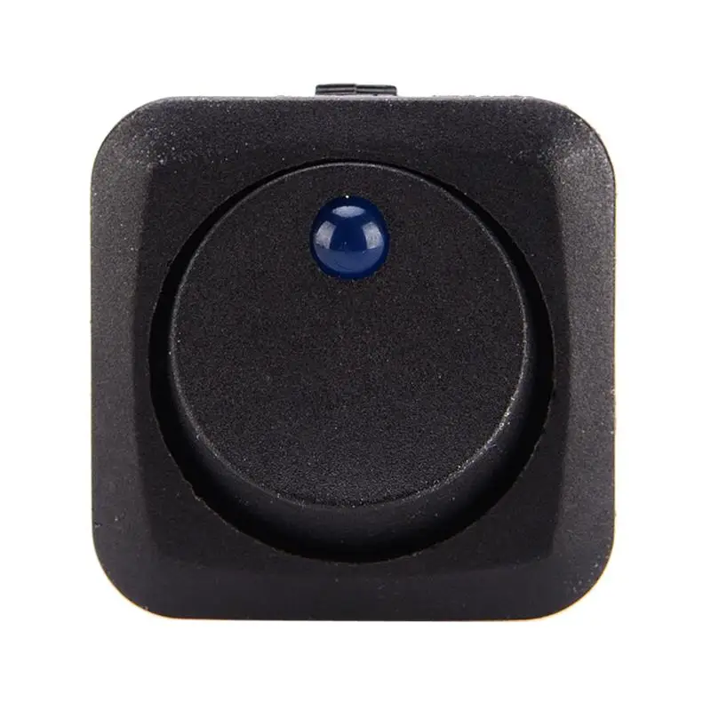 

25mm 12V 25A LED Rocker Switch 3 pins ON-OFF Rocker Toggle Switch Round Dot Blue LED Light Car Dashboard Boat car accessories