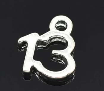 Lovely Silver Plated Number Age "13" Charm Pendants 11x9mm, sold per packet of 50 (B15122)
Lovely Silver Plated Number Age "13" Charm Pendants 11x9mm, sold per packet of 50 (B15122)