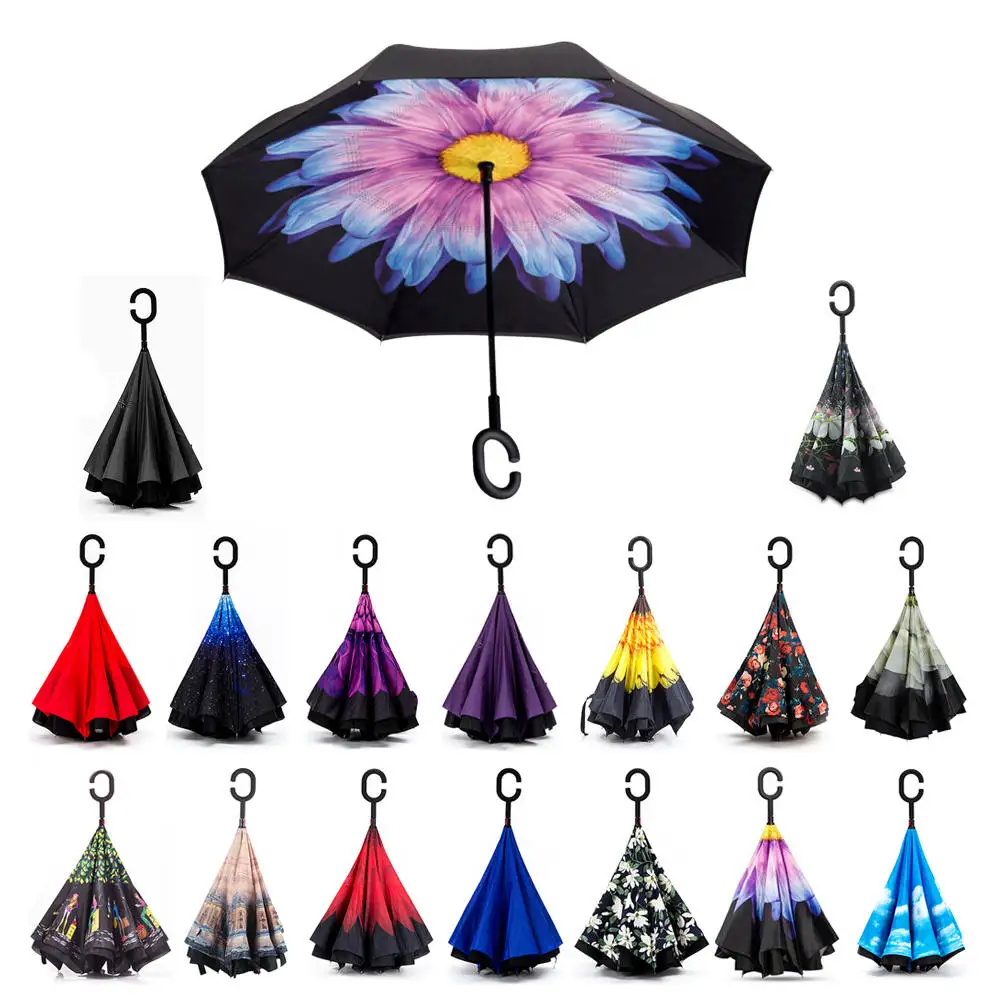 Reverse Double Layer Long Handle Umbrella Folding Shade Sunny Umbrella Creative Free Style Can Stand Up Reverse Car Umbrella
Reverse Double Layer Long Handle Umbrella Folding Shade Sunny Umbrella Creative Free Style Can Stand Up Reverse Car Umbrella