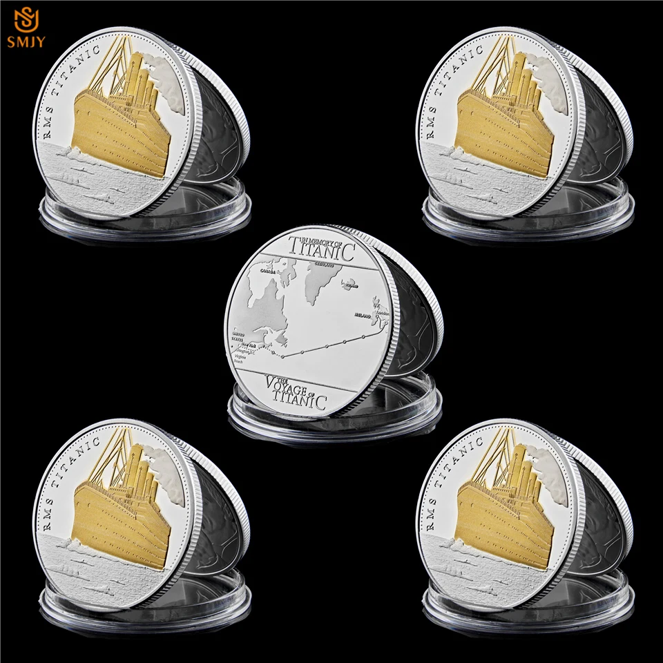 5Pcs/Lot 1912 Titanic Shipwreck Mystery And Travel Tragedy Silver Plated Souvenir Replica Coin Collectibles
5Pcs/Lot 1912 Titanic Shipwreck Mystery And Travel Tragedy Silver Plated Souvenir Replica Coin Collectibles