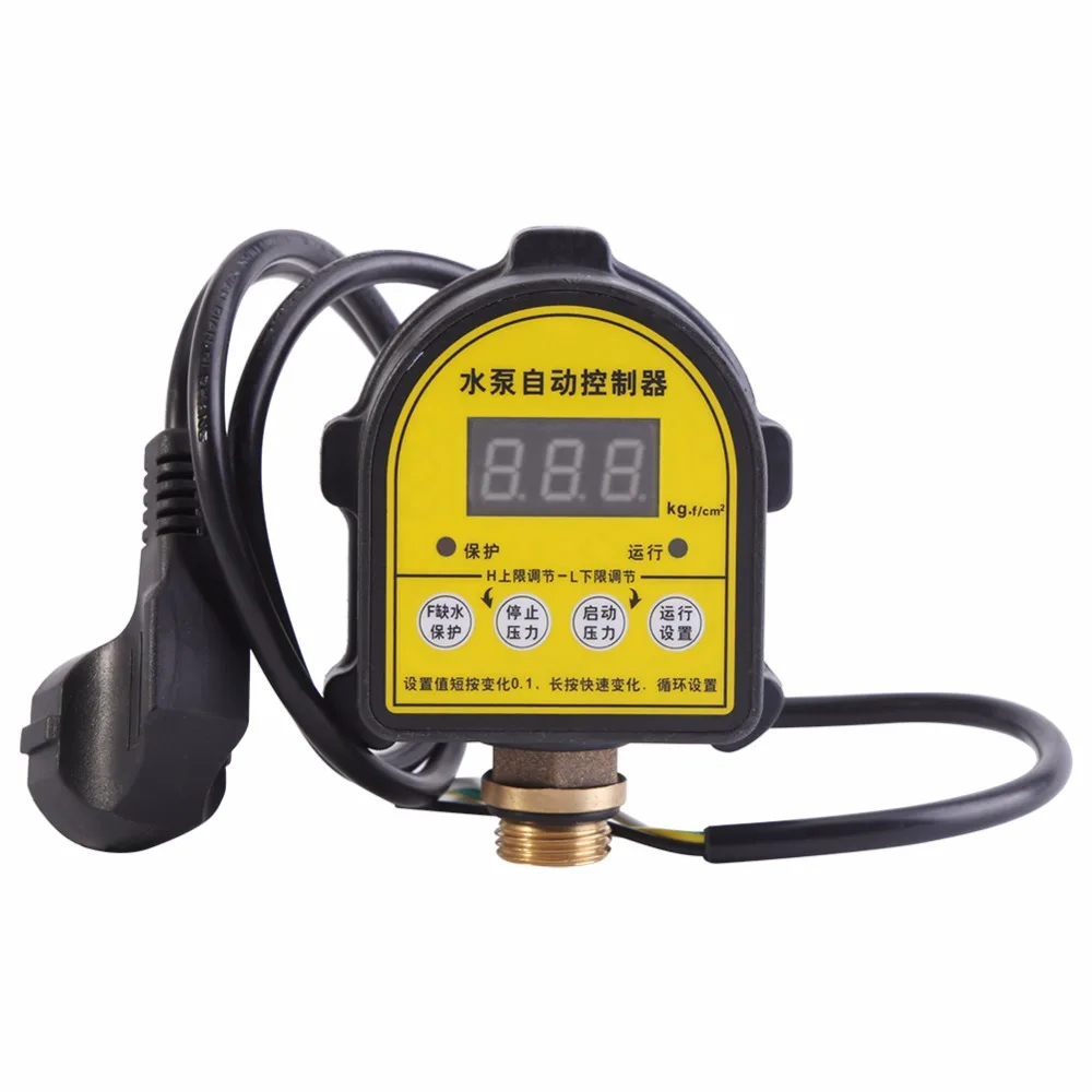 New Automatic LCD Digital Water Pump Pressure Control Switch Eletronic Pressure Controller for Water Pump 220V 10A IP466 G1/2
New Automatic LCD Digital Water Pump Pressure Control Switch Eletronic Pressure Controller for Water Pump 220V 10A IP466 G1/2