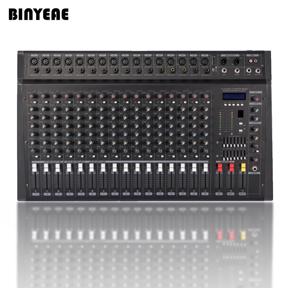 PMX1608D Professional Audio DJ Mixer 16 Channels Mezcladora De DJ Double Power Amplifier 350Wx2
PMX1608D Professional Audio DJ Mixer 16 Channels Mezcladora De DJ Double Power Amplifier 350Wx2
