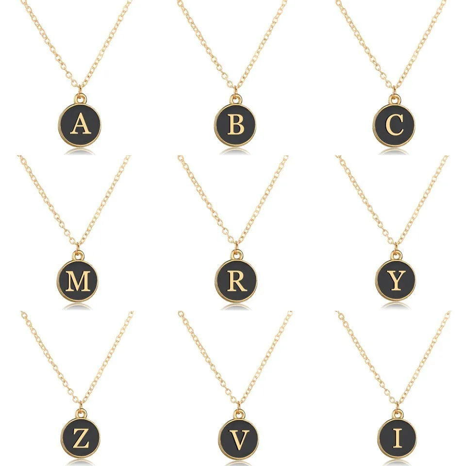 Wholesale Gold Letters Necklace Fashion Black Round Pendant Lettering A-Z Private Custom Design Necklaces&Pendants Gifts
Wholesale Gold Letters Necklace Fashion Black Round Pendant Lettering A-Z Private Custom Design Necklaces&Pendants Gifts