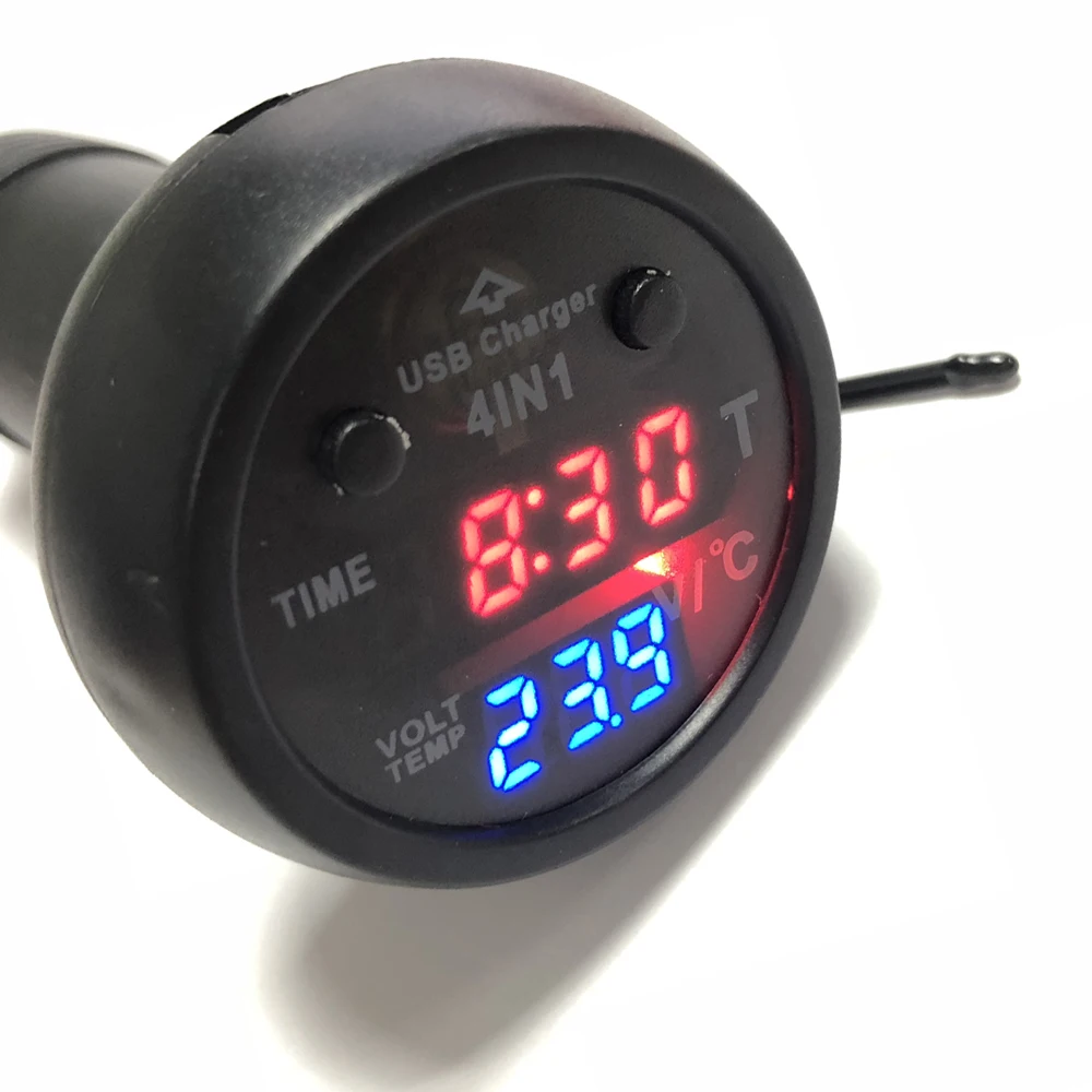 4 in 1 r voltmeter LED digital thermometer viewing time Portable embedded cigarette lighter car chargeUSB mobile phone charger
4 in 1 r voltmeter LED digital thermometer viewing time Portable embedded cigarette lighter car chargeUSB mobile phone charger