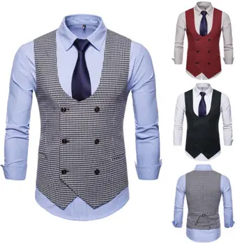 Men Jackets Formal Casual Business Vest Suit Slim Double-Breasted Plaid Waistcoat Coat Fashion V-neck
Men Jackets Formal Casual Business Vest Suit Slim Double-Breasted Plaid Waistcoat Coat Fashion V-neck