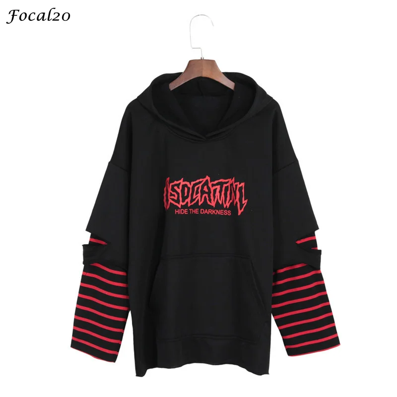 Focal20 Streetwear Punk Stripe Patchwork Sweatshirt Hole Long Sleeve Hoodies Casual Loose Tracksuit
Focal20 Streetwear Punk Stripe Patchwork Sweatshirt Hole Long Sleeve Hoodies Casual Loose Tracksuit