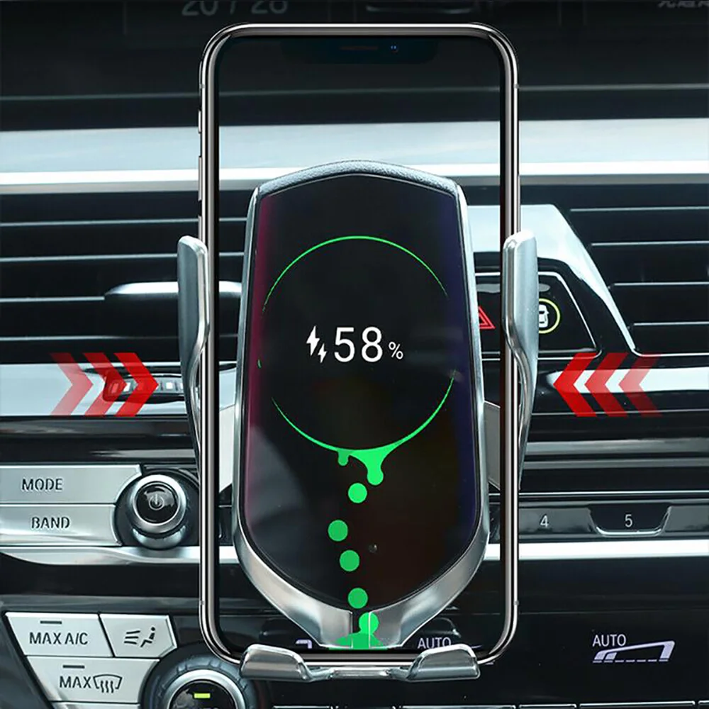 

Newest 10W Qi Fast Car Wireless phone Charger Car Wireless phone Charger For iPhone XS X 8 Automatic Car Air Vent Mount Holder