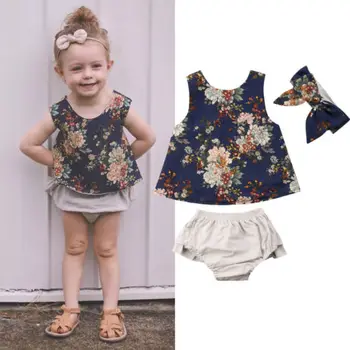 Newborn Baby Girl Irregular Vest Tops+PP Shorts Pants Floral +hendband 3Pcs Outfits
Newborn Baby Girl Irregular Vest Tops+PP Shorts Pants Floral +hendband 3Pcs Outfits