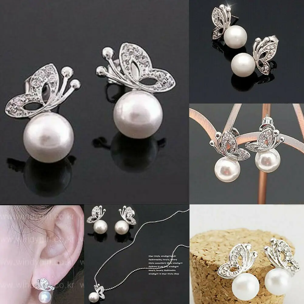 Women's Elegant Big Pearl Butterfly Crystal Stud Drop Jewelry Trendy Stud Earrings
Women's Elegant Big Pearl Butterfly Crystal Stud Drop Jewelry Trendy Stud Earrings