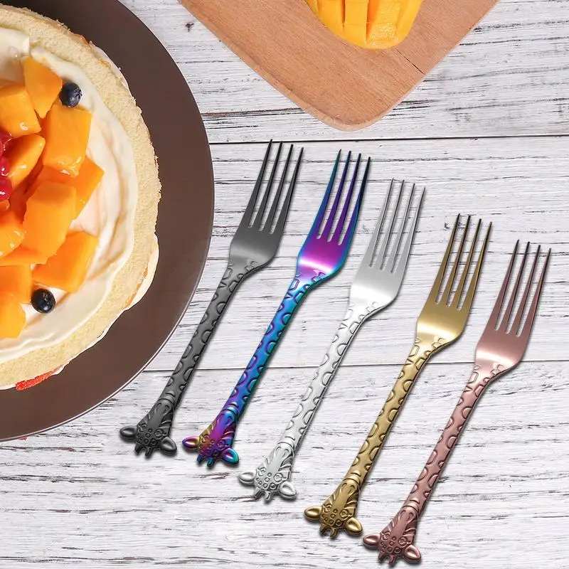 Stainless Steel Dessert Fork Creative Cartoon Giraffe Cake Ice Cream Fork Western Food Fork
Stainless Steel Dessert Fork Creative Cartoon Giraffe Cake Ice Cream Fork Western Food Fork