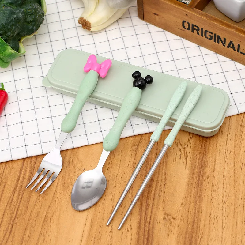 Cartoon Mickey Stainless Steel Dinnerware Set Cute 3pcs/Set Portable Tableware Set Chopsticks Spoon Fork Travel Picnic Cutlery
Cartoon Mickey Stainless Steel Dinnerware Set Cute 3pcs/Set Portable Tableware Set Chopsticks Spoon Fork Travel Picnic Cutlery