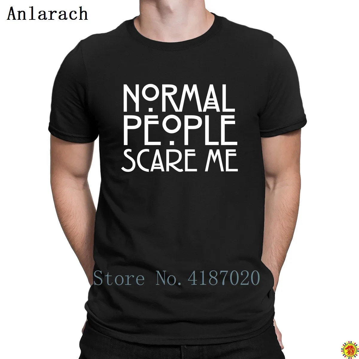 

Normal People Scare Me T-Shirt Weird Character Basic Solid Leisure T Shirt For Men Summer Crew Neck Authentic Crazy